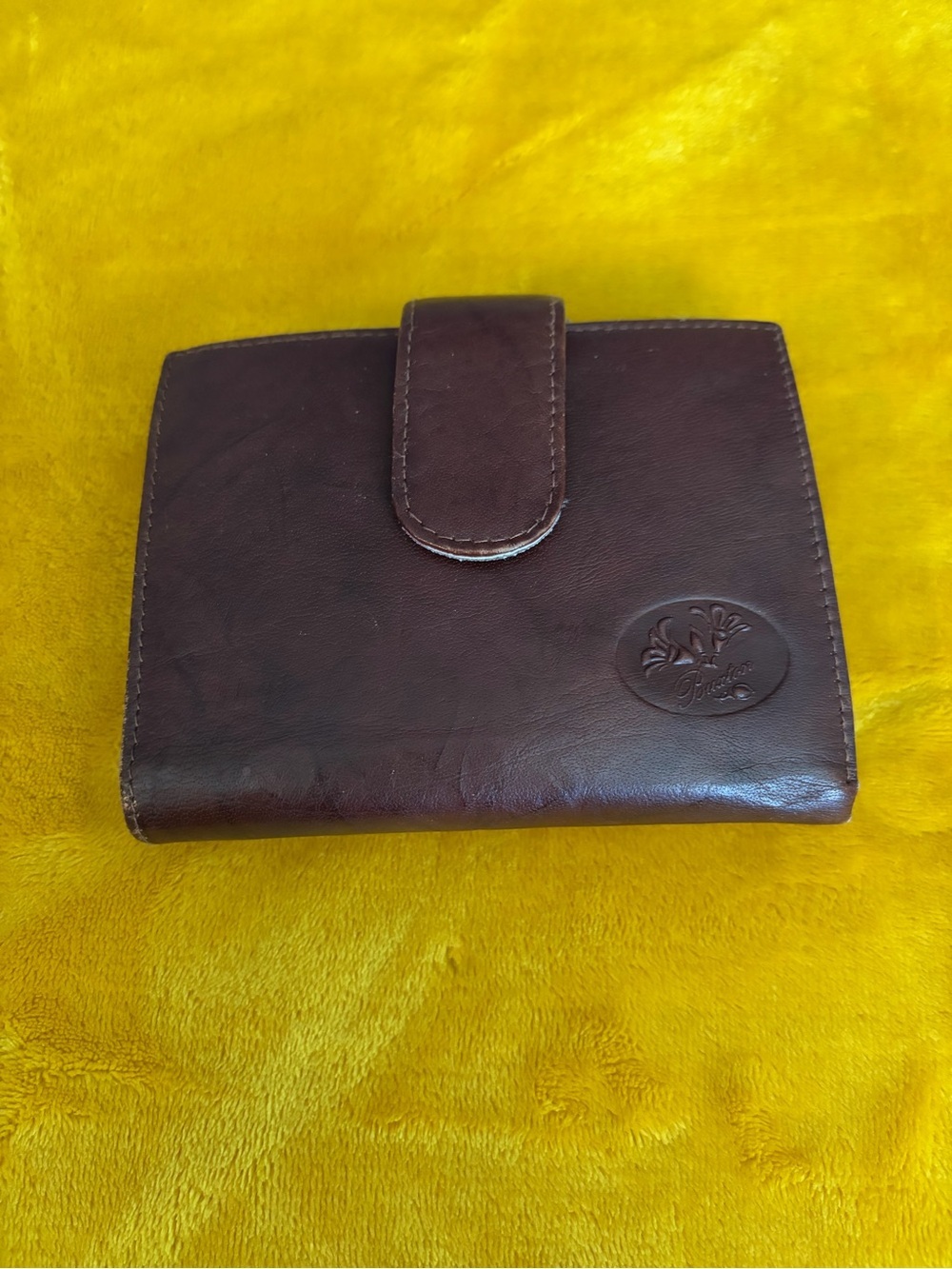 Buxton Genuine Leather Brown Wallet Bifold Frame Coin Purse Vintage